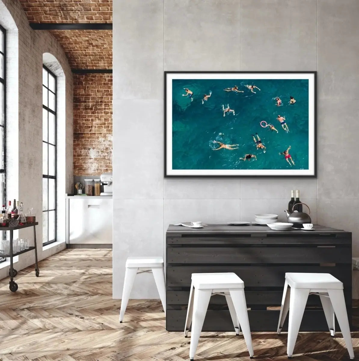 Blue Water Swim - Photographic Print of People Swimming By Carlo Tonti - I Heart Wall Art - Poster Print, Canvas Print or Framed Art Print