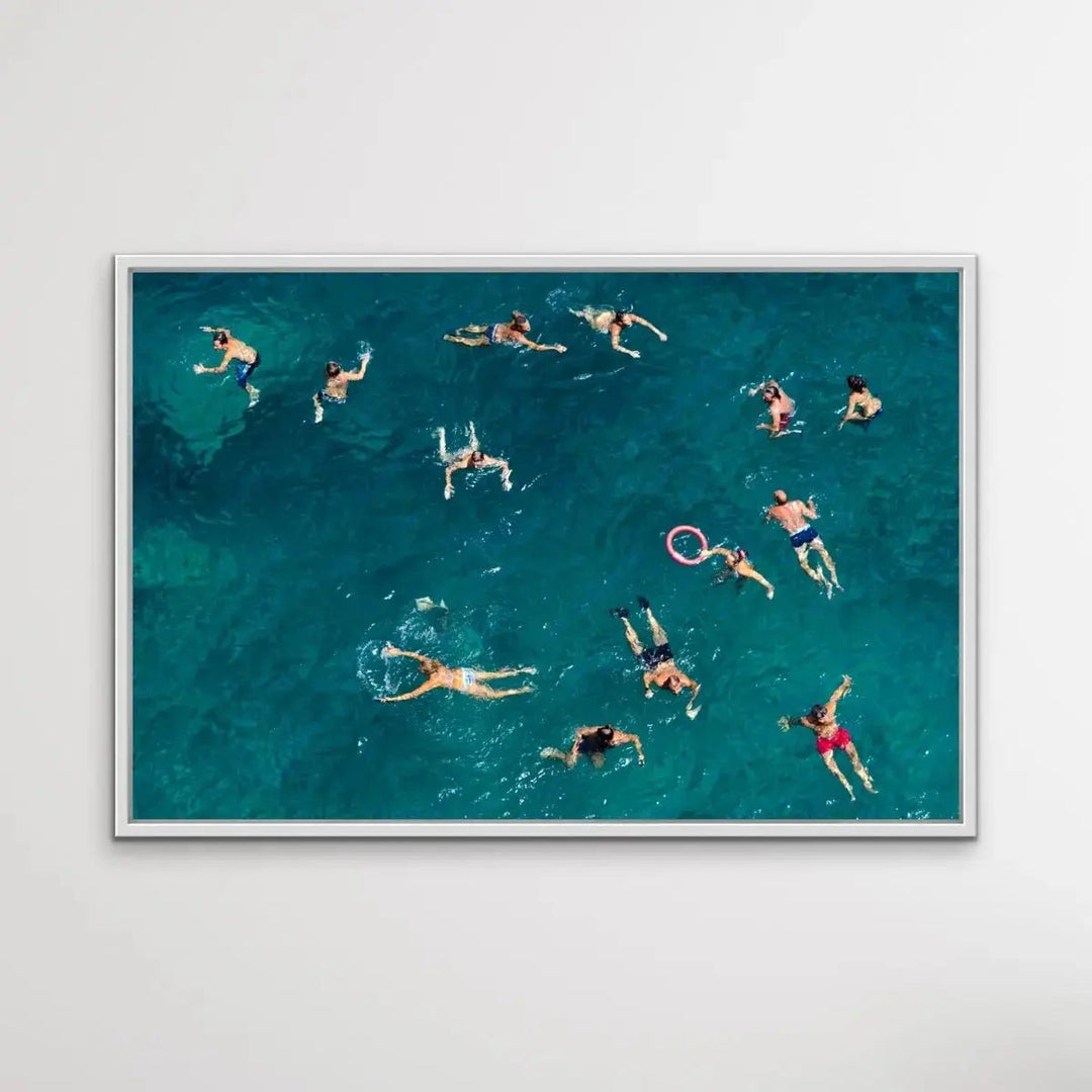 Blue Water Swim - Photographic Print of People Swimming By Carlo Tonti - I Heart Wall Art - Poster Print, Canvas Print or Framed Art Print