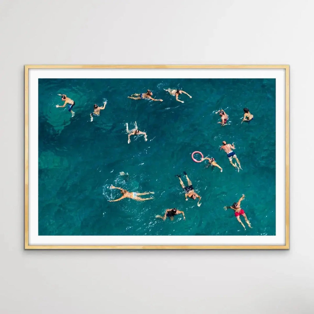 Blue Water Swim - Photographic Print of People Swimming By Carlo Tonti - I Heart Wall Art - Poster Print, Canvas Print or Framed Art Print