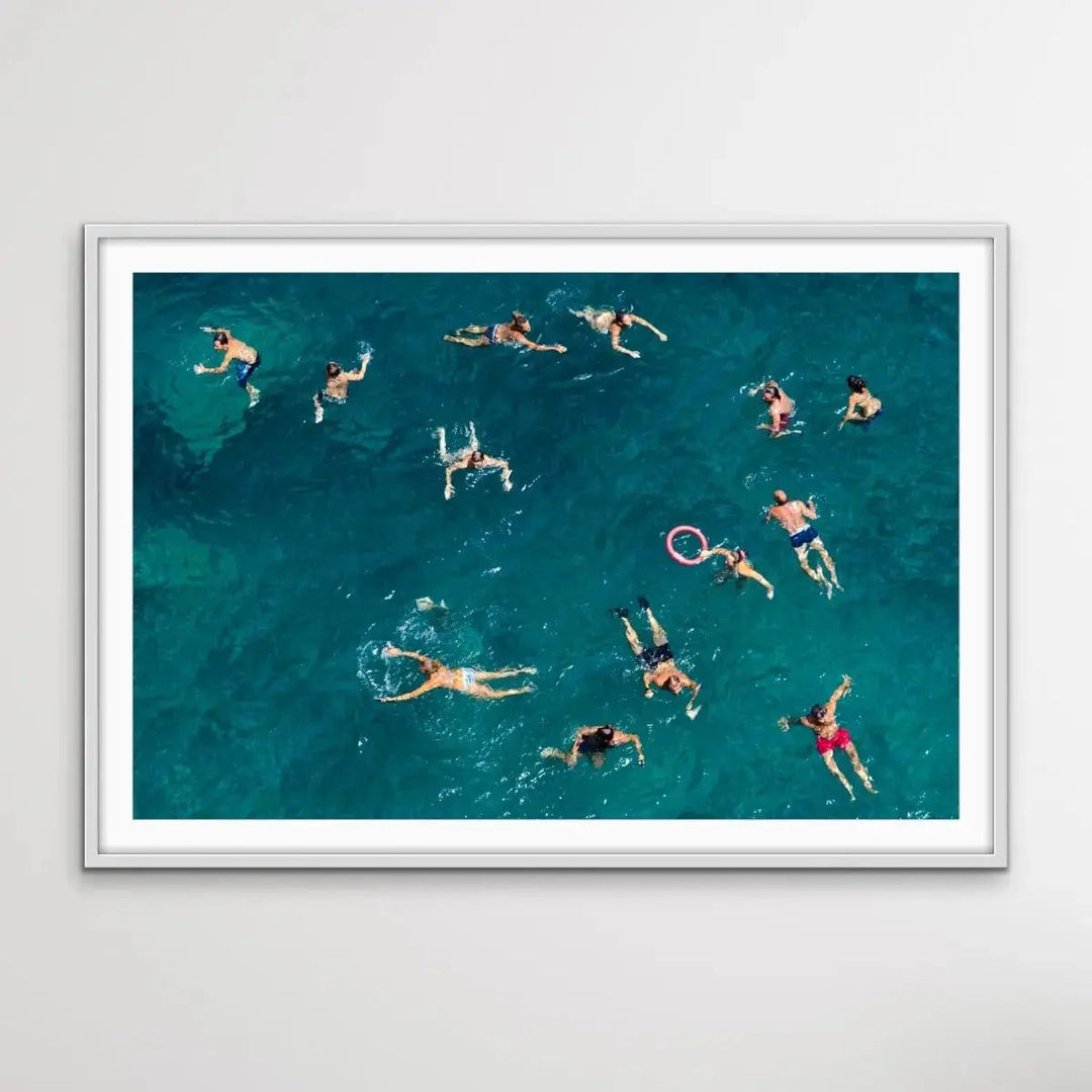 Blue Water Swim - Photographic Print of People Swimming By Carlo Tonti - I Heart Wall Art - Poster Print, Canvas Print or Framed Art Print