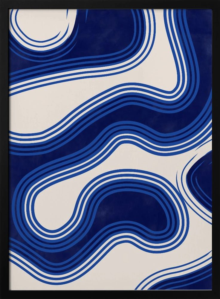 Blue Wave Patterns - Stretched Canvas, Poster or Fine Art Print - I Heart Wall Art - Poster Print, Canvas Print or Framed Art Print