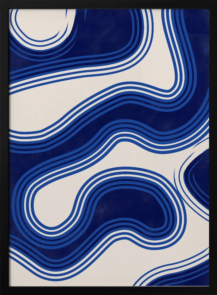 Blue Wave Patterns - Stretched Canvas, Poster or Fine Art Print - I Heart Wall Art - Poster Print, Canvas Print or Framed Art Print