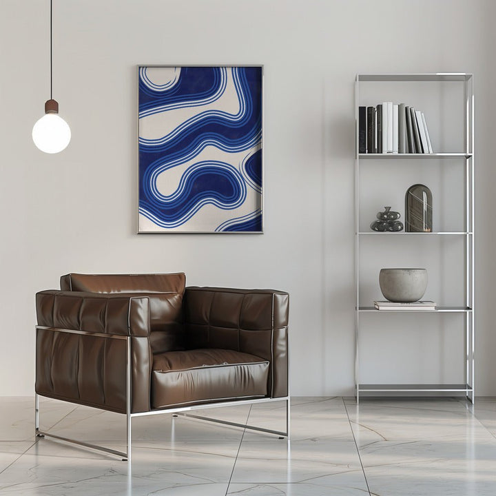 Blue Wave Patterns - Stretched Canvas, Poster or Fine Art Print - I Heart Wall Art - Poster Print, Canvas Print or Framed Art Print