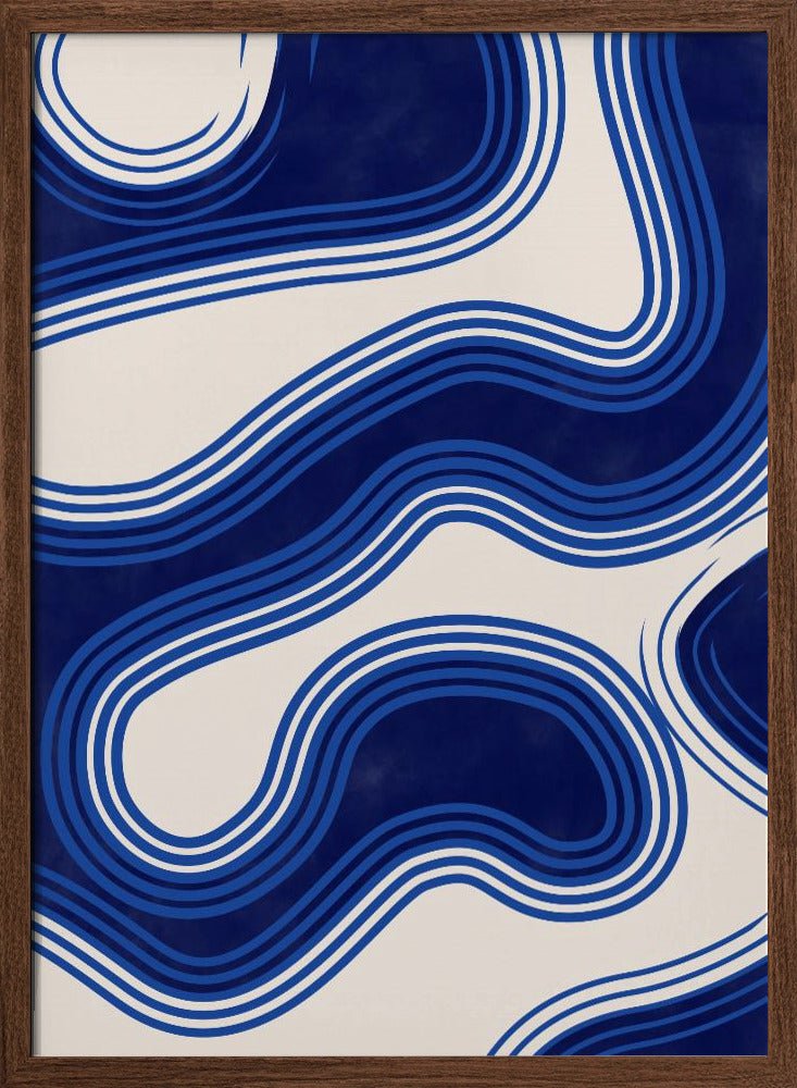 Blue Wave Patterns - Stretched Canvas, Poster or Fine Art Print - I Heart Wall Art - Poster Print, Canvas Print or Framed Art Print