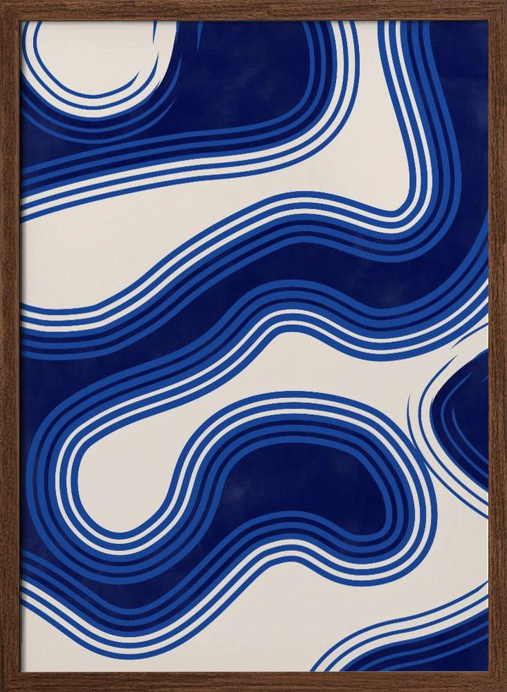 Blue Wave Patterns - Stretched Canvas, Poster or Fine Art Print - I Heart Wall Art - Poster Print, Canvas Print or Framed Art Print