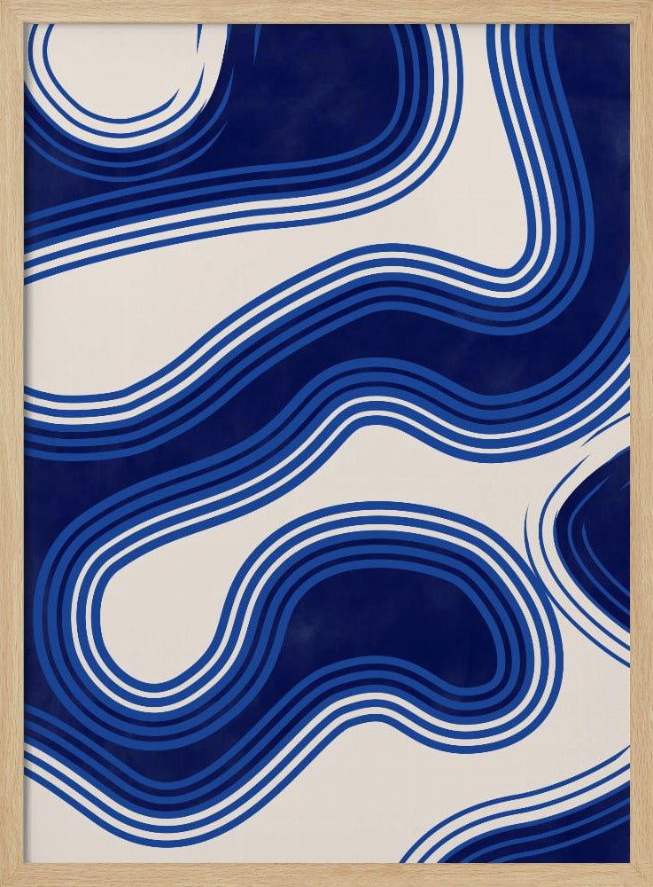 Blue Wave Patterns - Stretched Canvas, Poster or Fine Art Print - I Heart Wall Art - Poster Print, Canvas Print or Framed Art Print