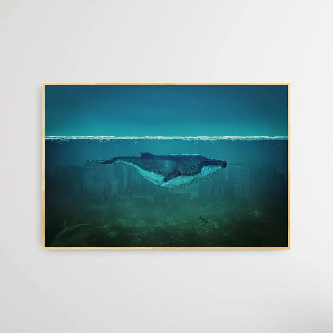 Blue Whale - Whale in the City Art Print - I Heart Wall Art - Poster Print, Canvas Print or Framed Art Print