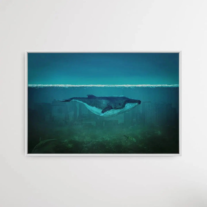 Blue Whale - Whale in the City Art Print - I Heart Wall Art - Poster Print, Canvas Print or Framed Art Print