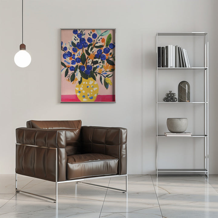 Blueberriesbouquet - Stretched Canvas, Poster or Fine Art Print I Heart Wall Art
