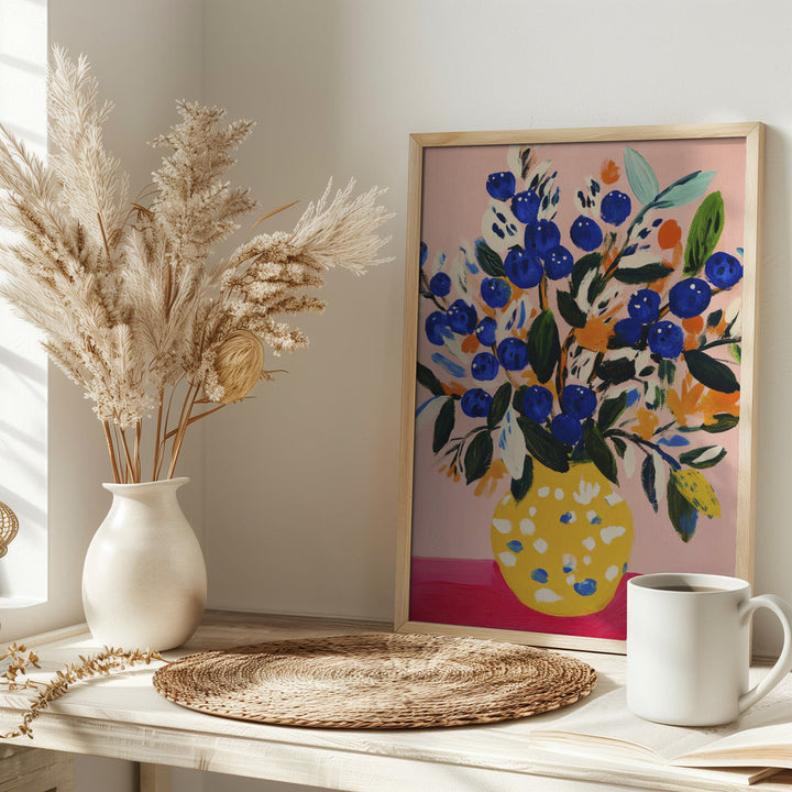 Blueberriesbouquet - Stretched Canvas, Poster or Fine Art Print I Heart Wall Art