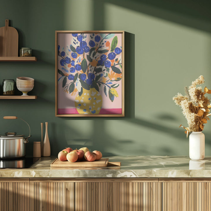 Blueberriesbouquet - Stretched Canvas, Poster or Fine Art Print I Heart Wall Art