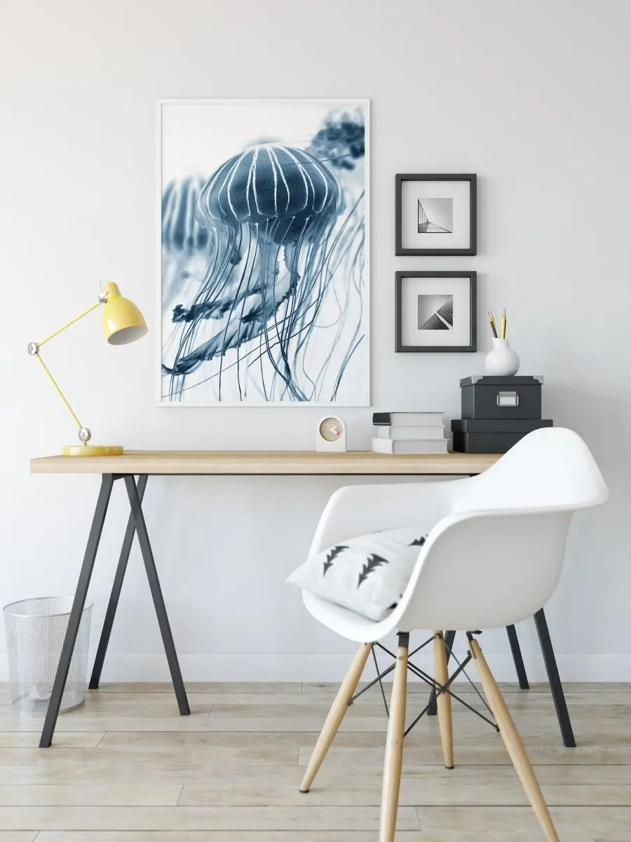 Bluebottle- Stretched Canvas Wall Art Print Bluebottle jellyfish - I Heart Wall Art - Poster Print, Canvas Print or Framed Art Print