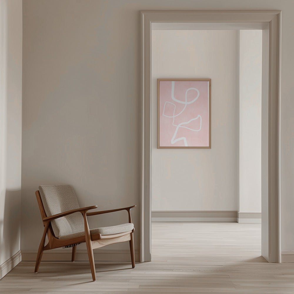 Blush Flow Lines - Stretched Canvas, Poster or Fine Art Print - I Heart Wall Art - Poster Print, Canvas Print or Framed Art Print