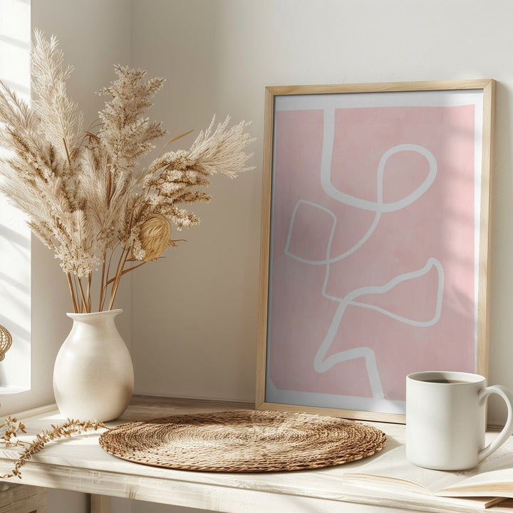 Blush Flow Lines - Stretched Canvas, Poster or Fine Art Print - I Heart Wall Art - Poster Print, Canvas Print or Framed Art Print