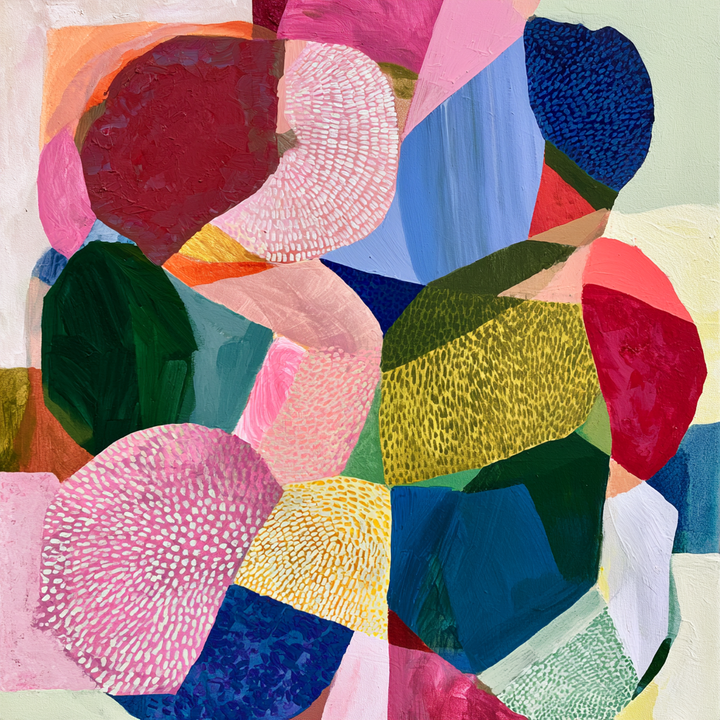 Blush Gardenia by IHeartStudio - Colourful Geometric Canvas Print