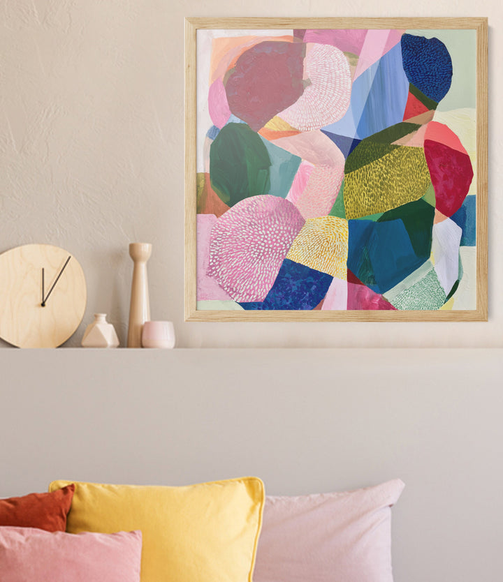 Blush Gardenia by IHeartStudio - Colourful Geometric Canvas Print