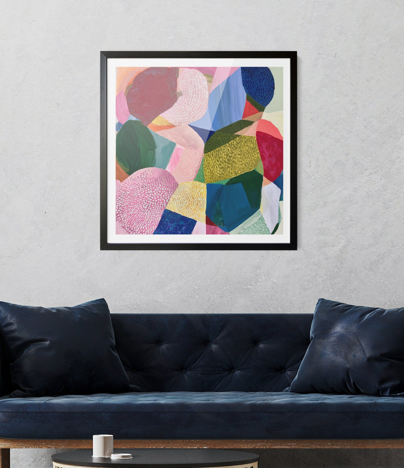 Blush Gardenia by IHeartStudio - Colourful Geometric Canvas Print