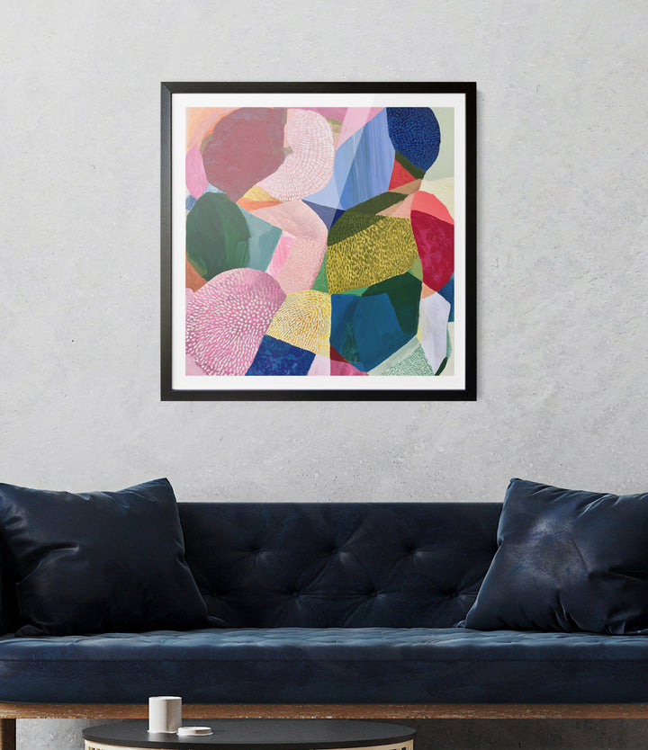 Blush Gardenia by IHeartStudio - Colourful Geometric Canvas Print