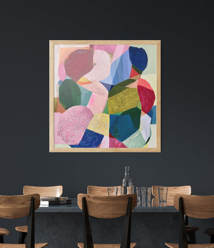 Blush Gardenia by IHeartStudio - Colourful Geometric Canvas Print
