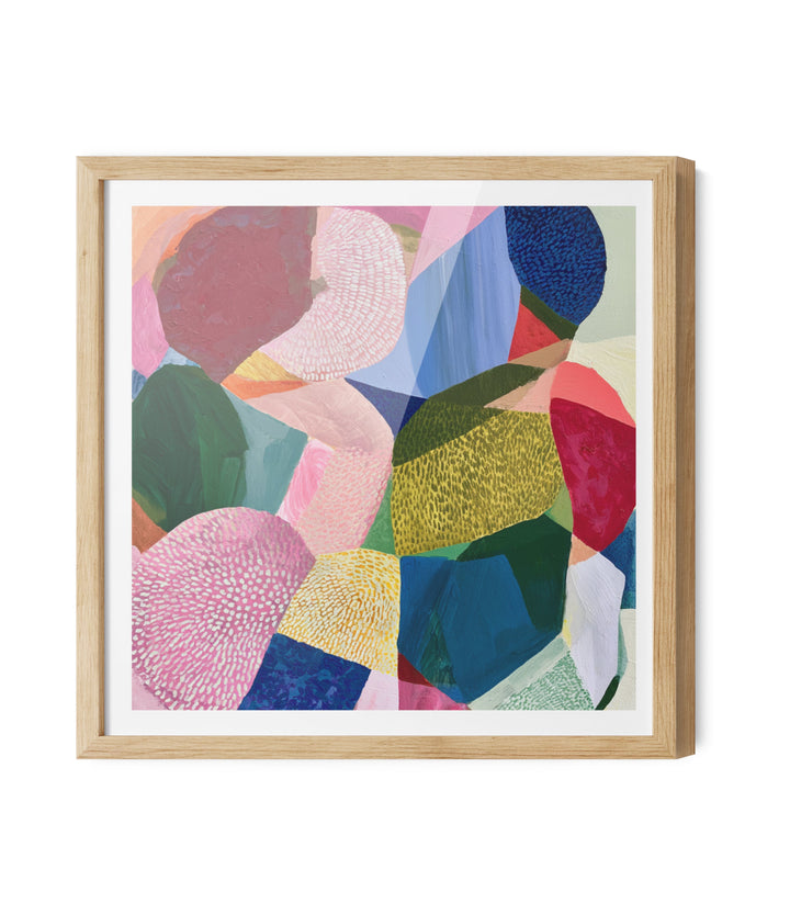 Blush Gardenia by IHeartStudio - Colourful Geometric Canvas Print