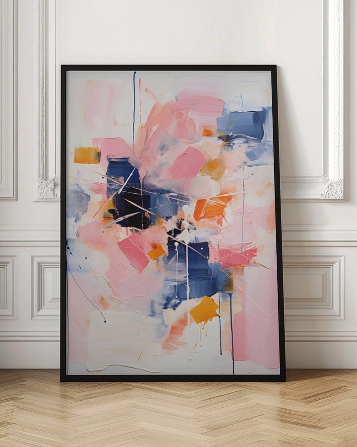Blush Indigo Abstract Print Third 4x - Stretched Canvas, Poster or Fine Art Print I Heart Wall Art