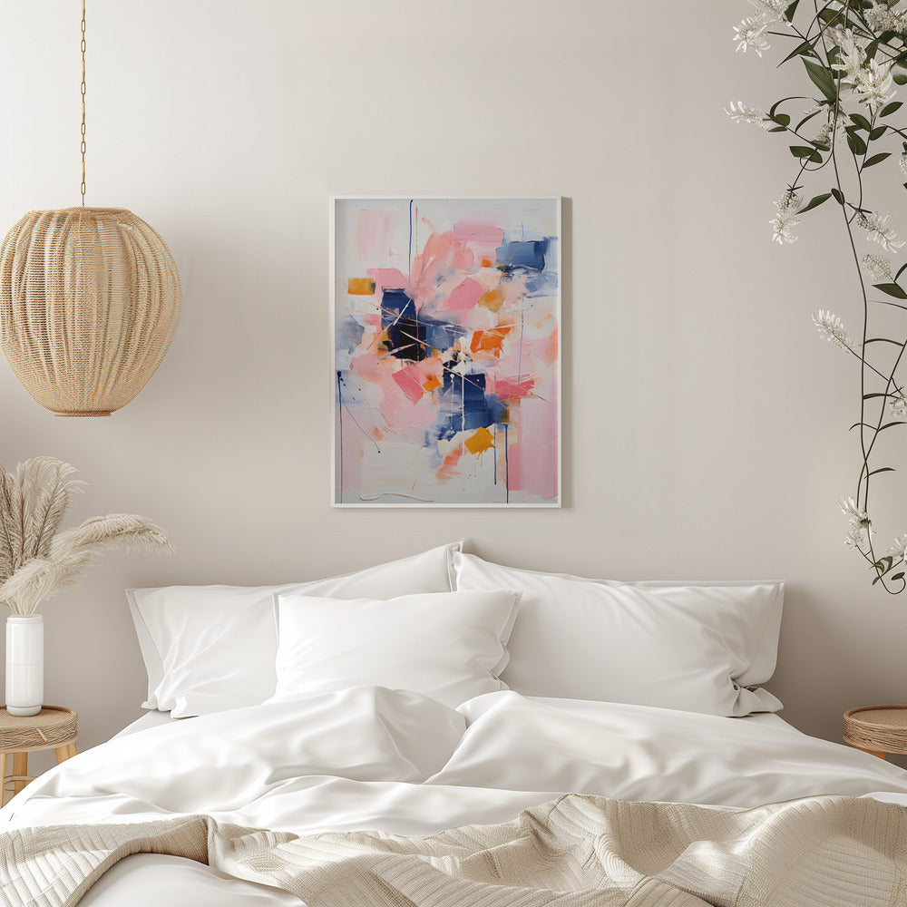 Blush Indigo Abstract Print Third 4x - Stretched Canvas, Poster or Fine Art Print I Heart Wall Art