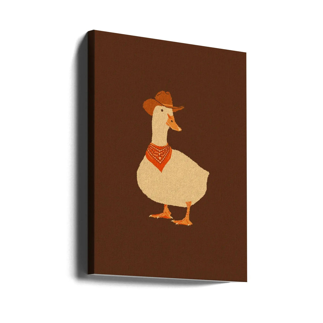 Bo the Cowboy Duck - Stretched Canvas, Poster or Fine Art Print I Heart Wall Art