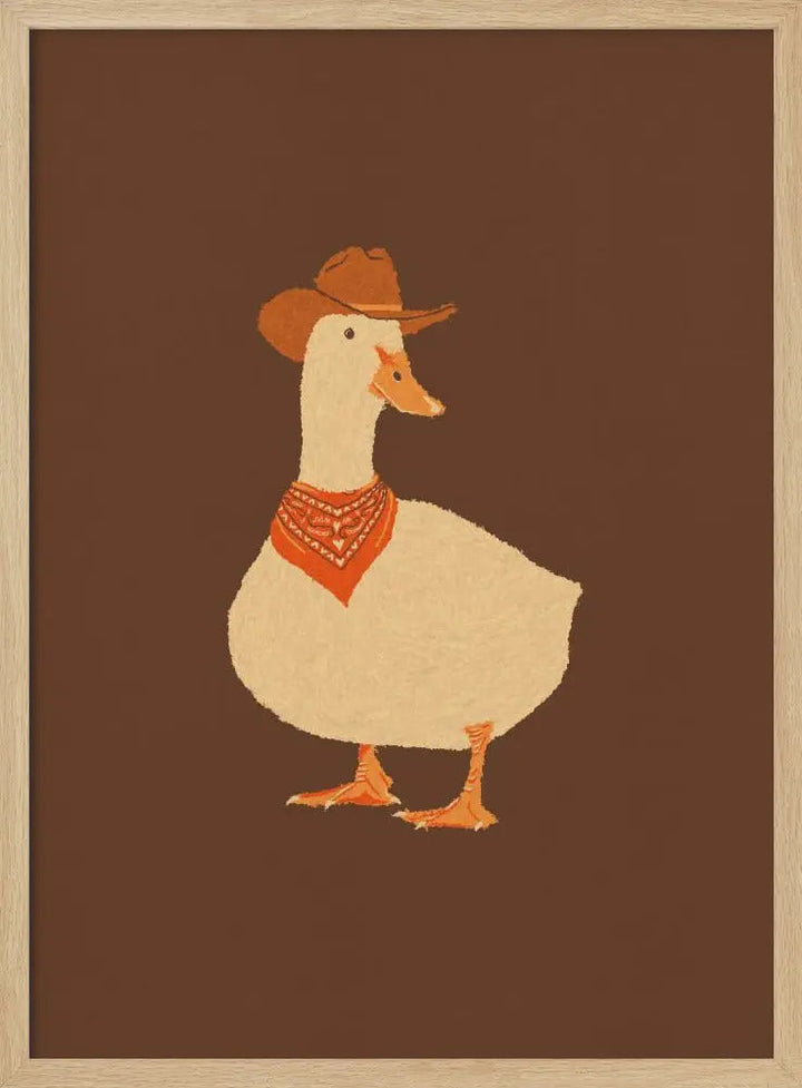 Bo the Cowboy Duck - Stretched Canvas, Poster or Fine Art Print I Heart Wall Art