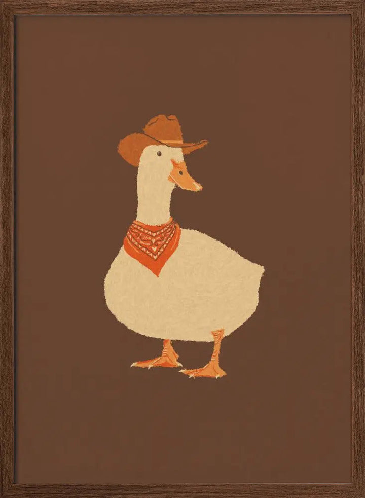 Bo the Cowboy Duck - Stretched Canvas, Poster or Fine Art Print I Heart Wall Art