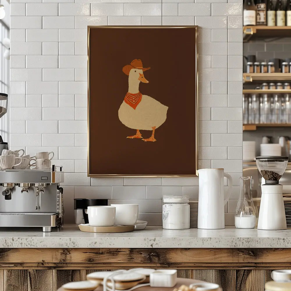 Bo the Cowboy Duck - Stretched Canvas, Poster or Fine Art Print I Heart Wall Art