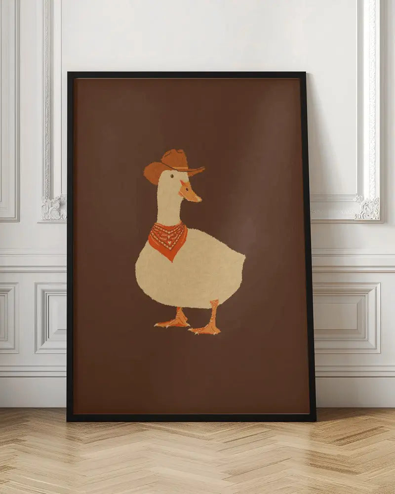 Bo the Cowboy Duck - Stretched Canvas, Poster or Fine Art Print I Heart Wall Art