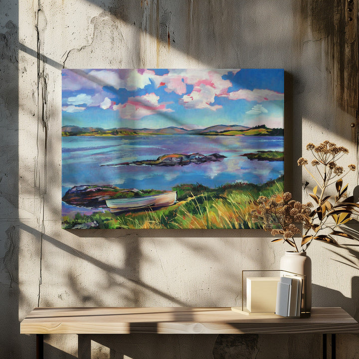 Boat On the Lake - Stretched Canvas, Poster or Fine Art Print I Heart Wall Art