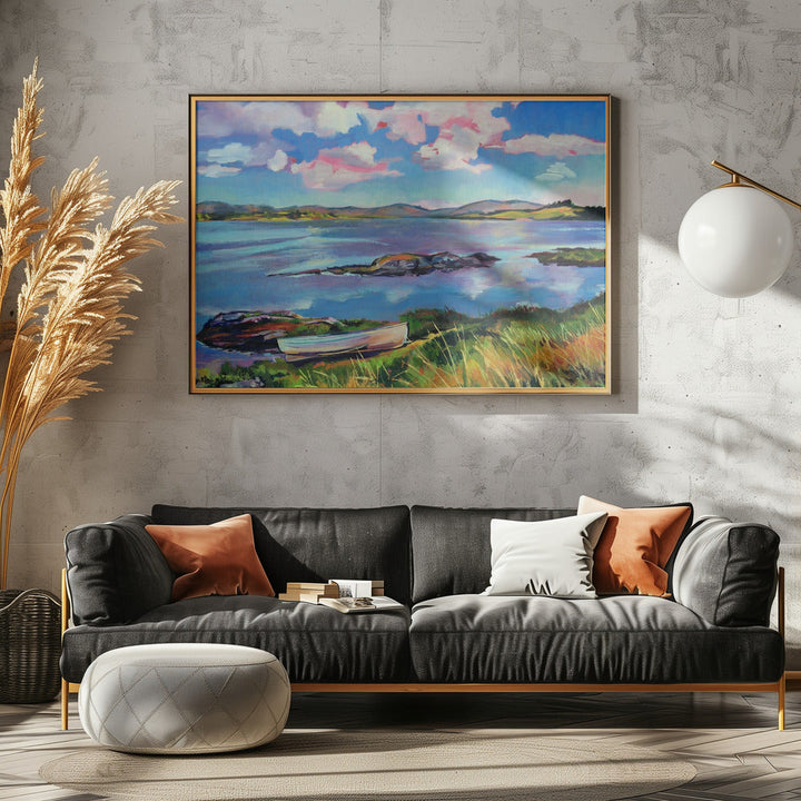 Boat On the Lake - Stretched Canvas, Poster or Fine Art Print I Heart Wall Art
