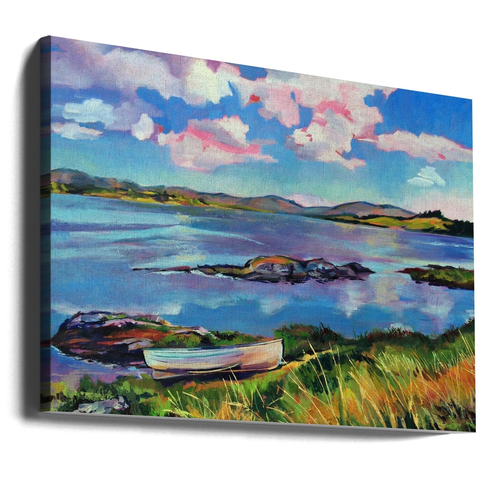 Boat On the Lake - Stretched Canvas, Poster or Fine Art Print I Heart Wall Art