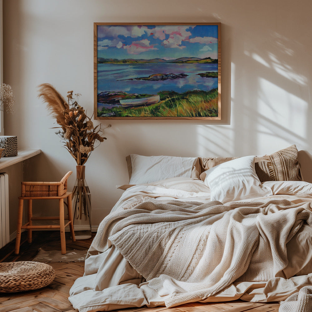 Boat On the Lake - Stretched Canvas, Poster or Fine Art Print I Heart Wall Art