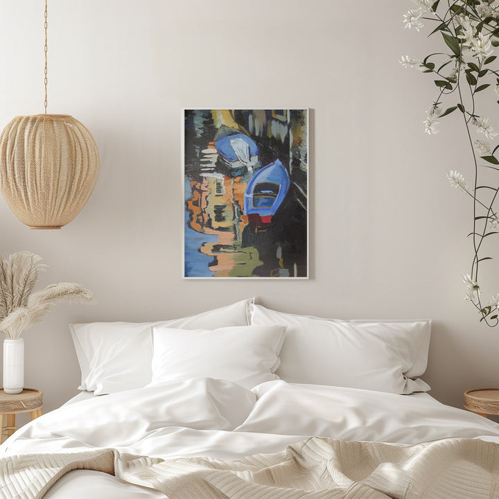 Boats On the Canal - Stretched Canvas, Poster or Fine Art Print I Heart Wall Art