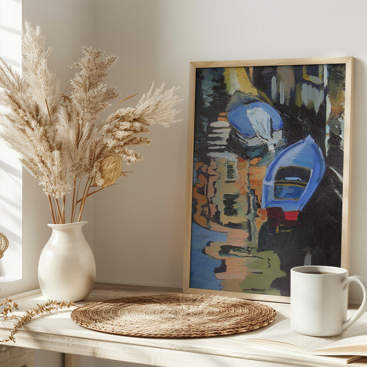 Boats On the Canal - Stretched Canvas, Poster or Fine Art Print I Heart Wall Art
