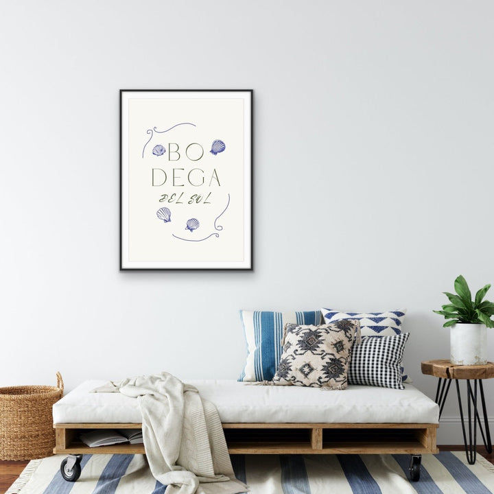 Bodega Del Sol - Coastal Blue Quote, Stretched Canvas or Wall Art Print - I Heart Wall Art - Poster Print, Canvas Print or Framed Art Print