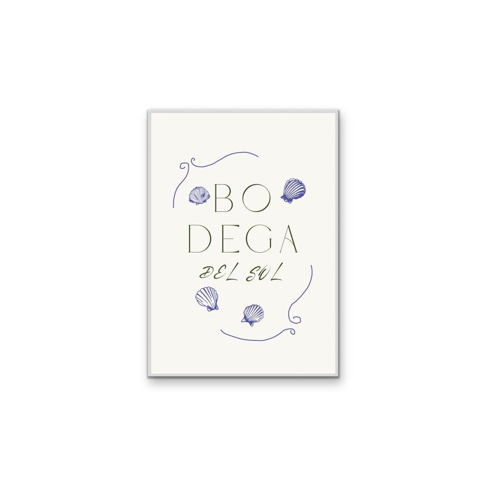 Bodega Del Sol - Coastal Blue Quote, Stretched Canvas or Wall Art Print - I Heart Wall Art - Poster Print, Canvas Print or Framed Art Print