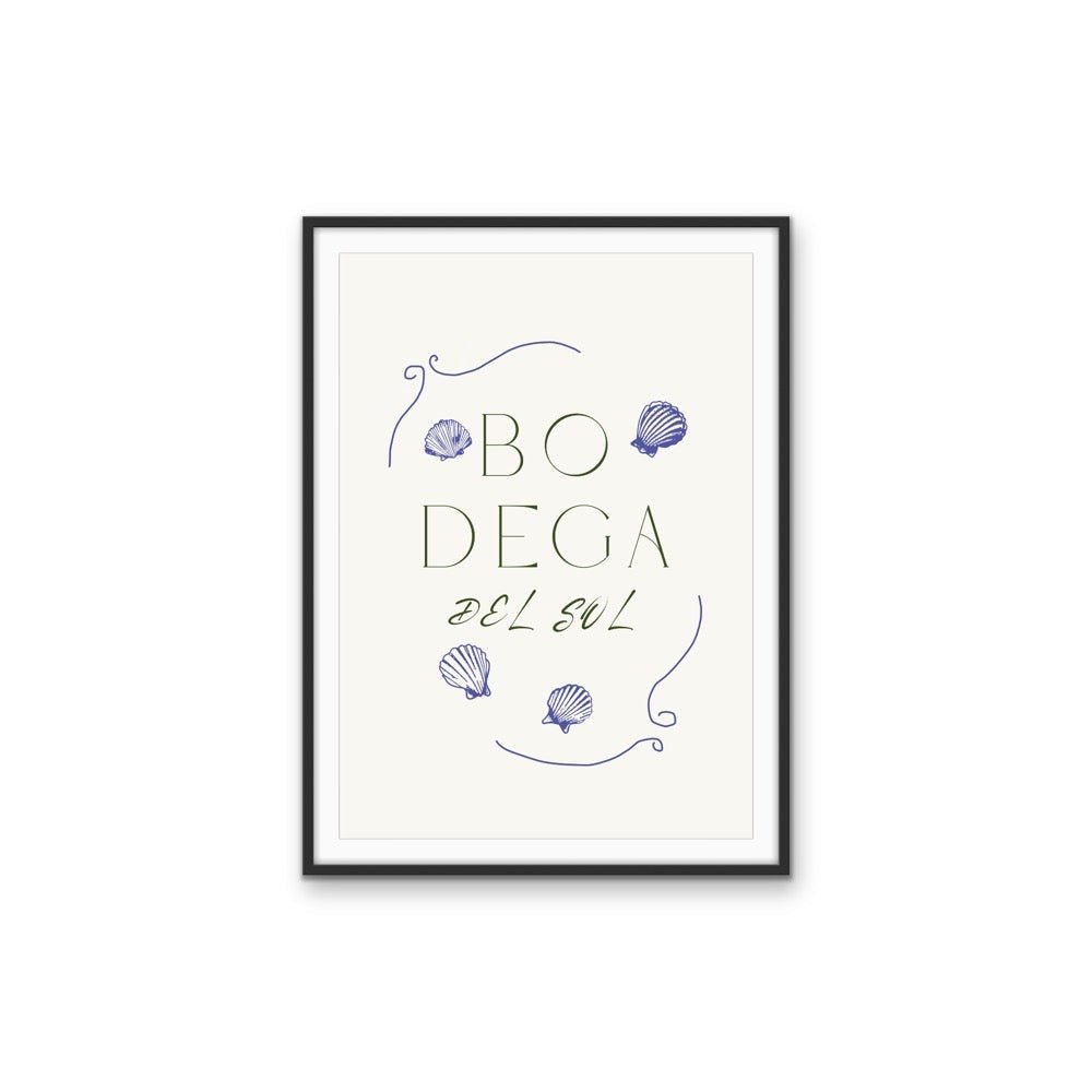 Bodega Del Sol - Coastal Blue Quote, Stretched Canvas or Wall Art Print - I Heart Wall Art - Poster Print, Canvas Print or Framed Art Print