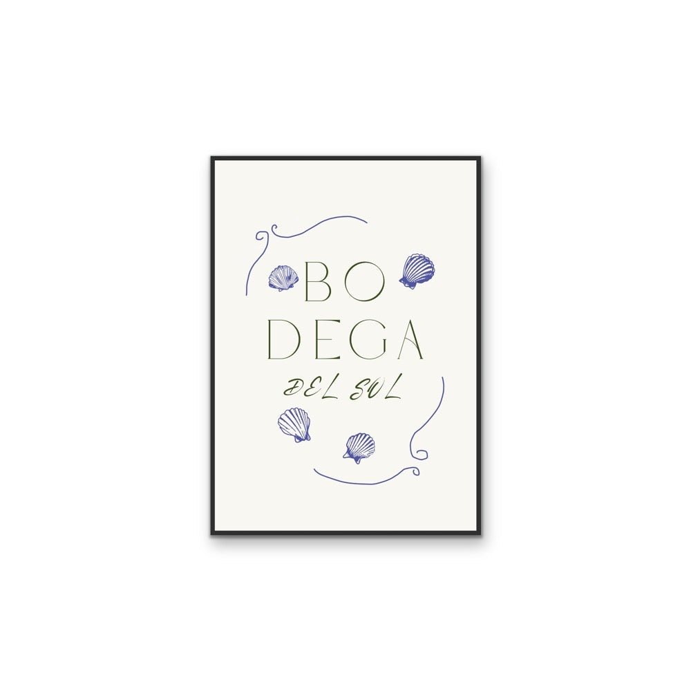 Bodega Del Sol - Coastal Blue Quote, Stretched Canvas or Wall Art Print - I Heart Wall Art - Poster Print, Canvas Print or Framed Art Print