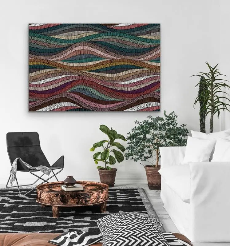 Bohemian Waves (Print One) - Beautiful Bohemian Style Coloured Print - I Heart Wall Art - Poster Print, Canvas Print or Framed Art Print
