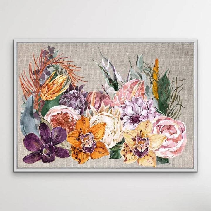 Boho Garden - Contemporary Canvas or Art Print With Boho Flowers - I Heart Wall Art - Poster Print, Canvas Print or Framed Art Print