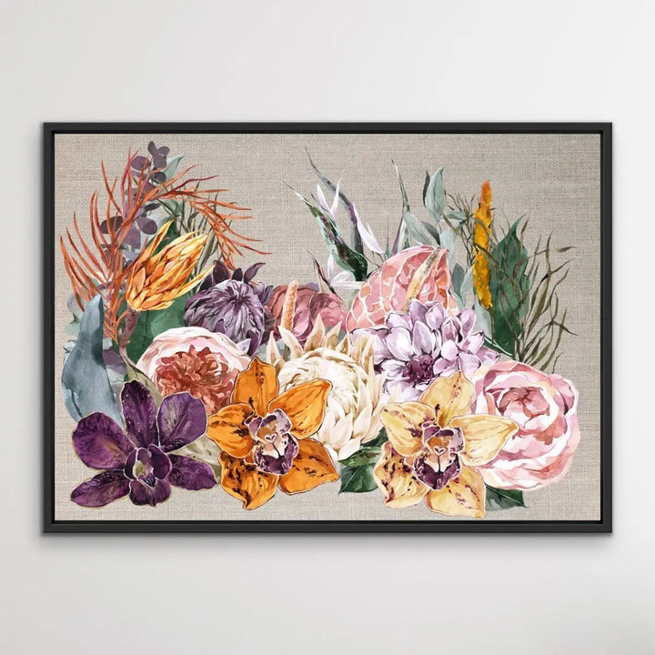 Boho Garden - Contemporary Canvas or Art Print With Boho Flowers - I Heart Wall Art - Poster Print, Canvas Print or Framed Art Print