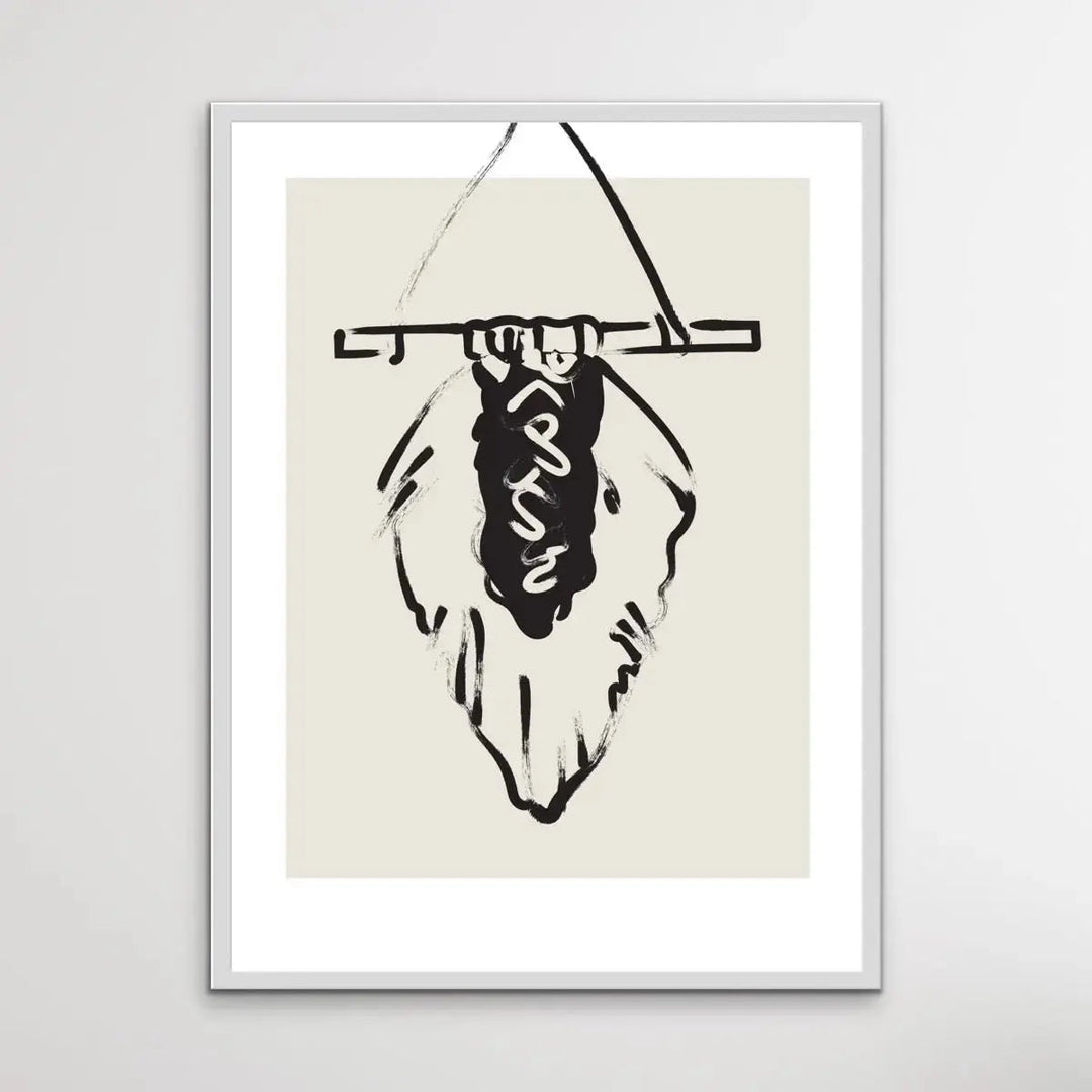 Boho Hanger - Minimalist Black and White Line Classic Art Print - I Heart Wall Art - Poster Print, Canvas Print or Framed Art Print