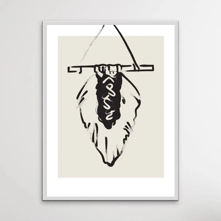 Boho Hanger - Minimalist Black and White Line Classic Art Print - I Heart Wall Art - Poster Print, Canvas Print or Framed Art Print