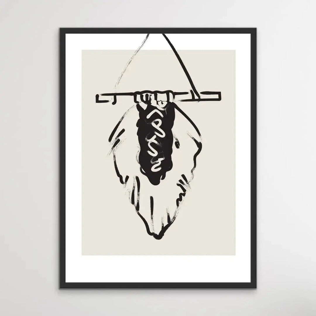 Boho Hanger - Minimalist Black and White Line Classic Art Print - I Heart Wall Art - Poster Print, Canvas Print or Framed Art Print