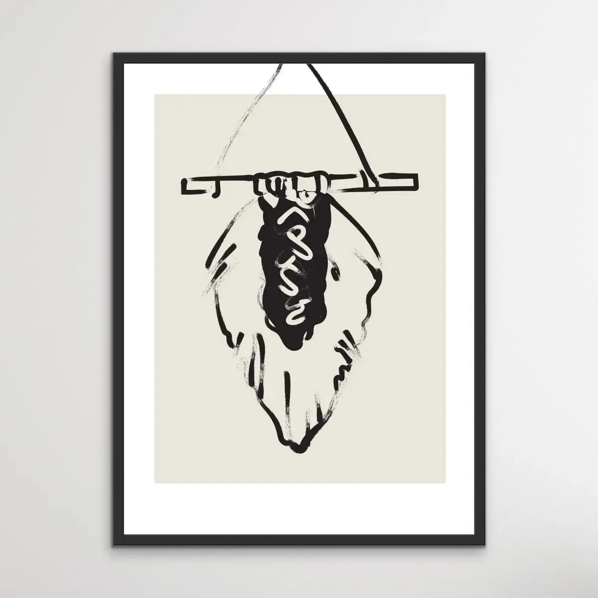 Boho Hanger - Minimalist Black and White Line Classic Art Print - I Heart Wall Art - Poster Print, Canvas Print or Framed Art Print