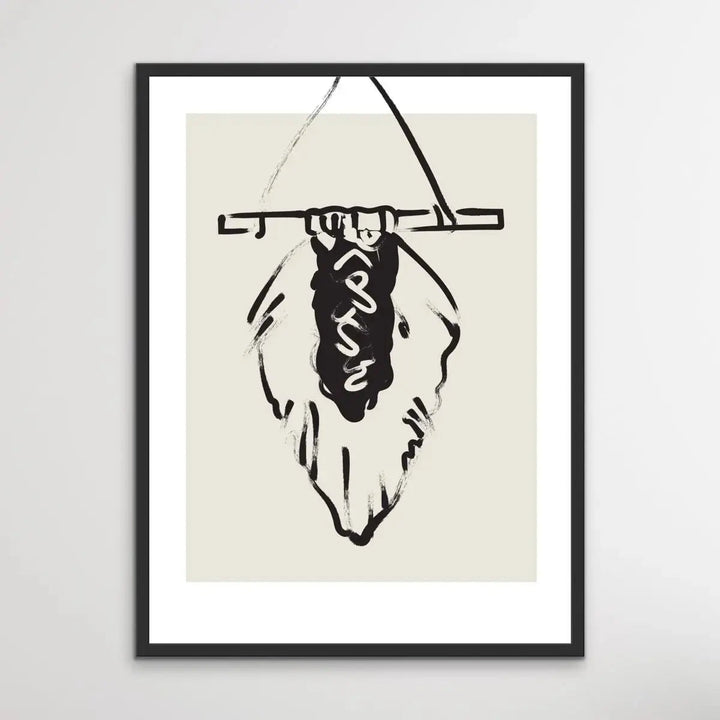 Boho Hanger - Minimalist Black and White Line Classic Art Print - I Heart Wall Art - Poster Print, Canvas Print or Framed Art Print