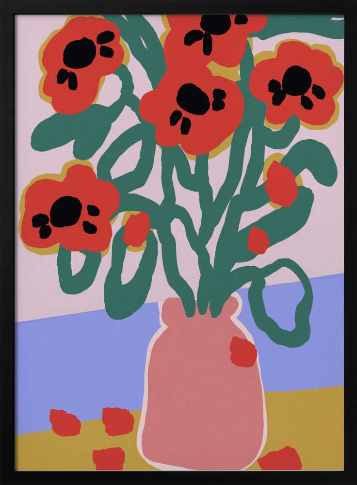 Bold Blooms Vase - Stretched Canvas, Poster or Fine Art Print - I Heart Wall Art - Poster Print, Canvas Print or Framed Art Print